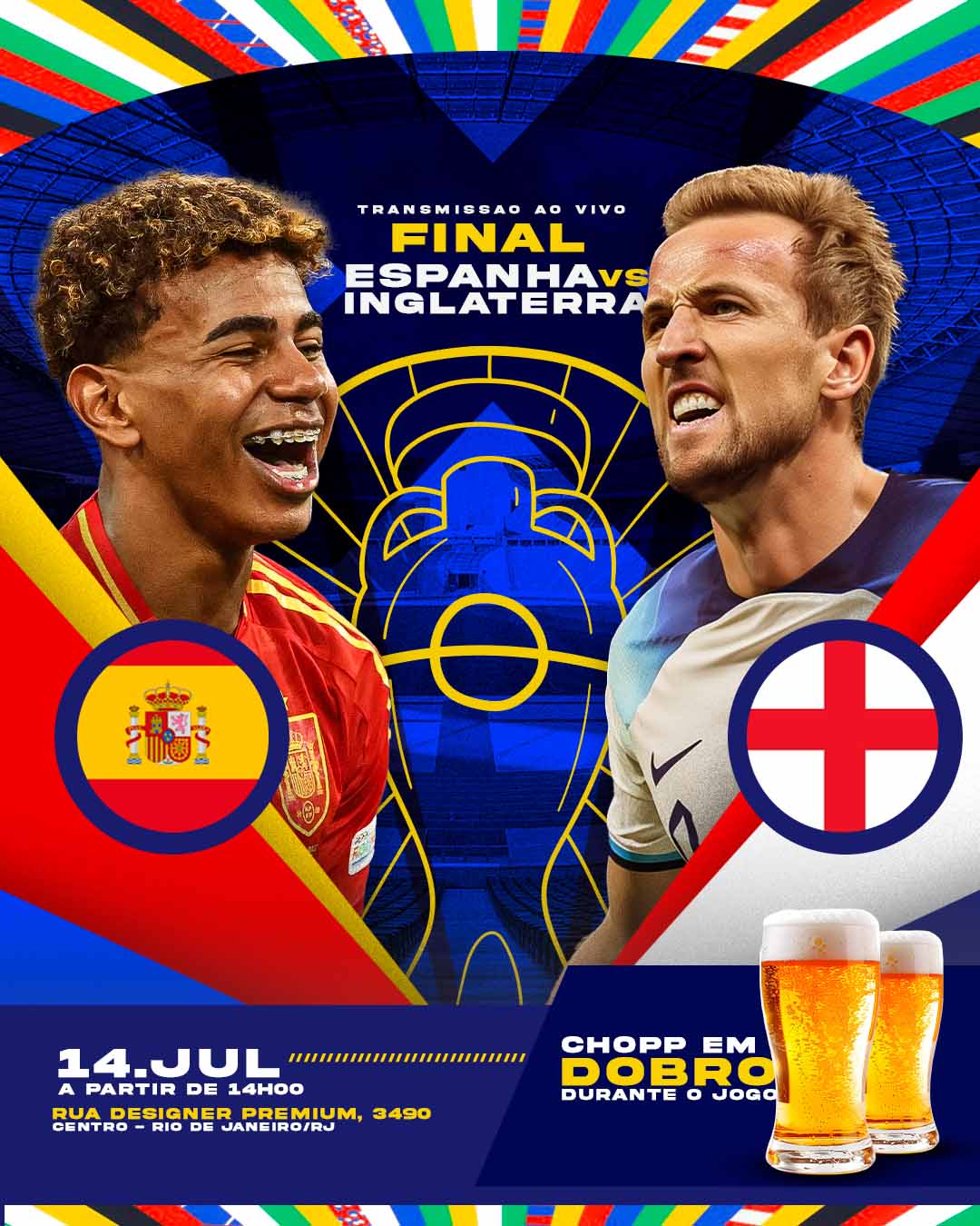 PSD FLYER FREE - TEMPLATE - CANVA - FREEPIK - DESIGNI - DESIGNER - FUTEBOL FINAL - CERVEJA - CONVENIENCIA - TRANSMISSÃO AO VIVO - SOCIAL MEDIA