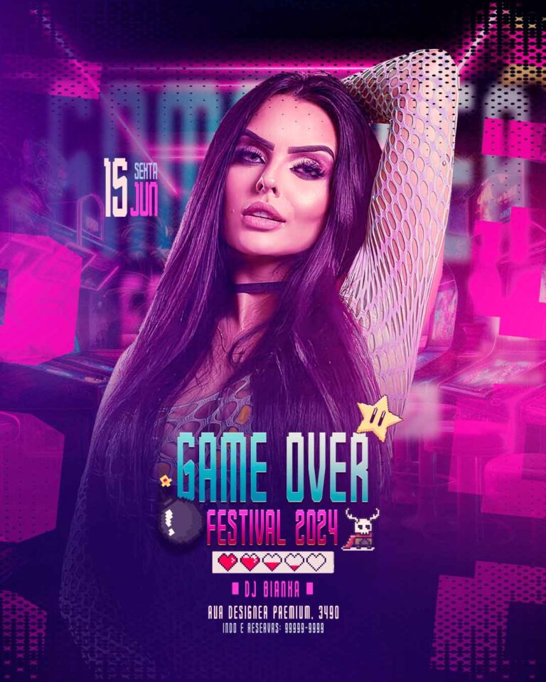 PSD FLYER FREE - TEMPLATE - CANVA - FREEPIK - DESIGNI - DESIGNER - GAMER OVER - BAILE FUNK - BALADA - MC - DJ - ELETRONICO - EVENTOS