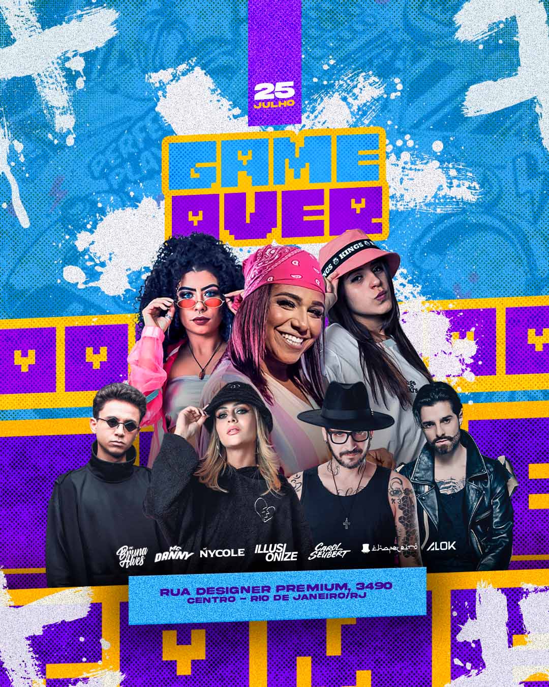 PSD FLYER FREE - TEMPLATE - CANVA - FREEPIK - DESIGNI - DESIGNER - GAMER OVER - FESTA BARZIN - FUNK - POP - BALADA - LOUNGER - PUB - BLOQUINHO - EVENTO