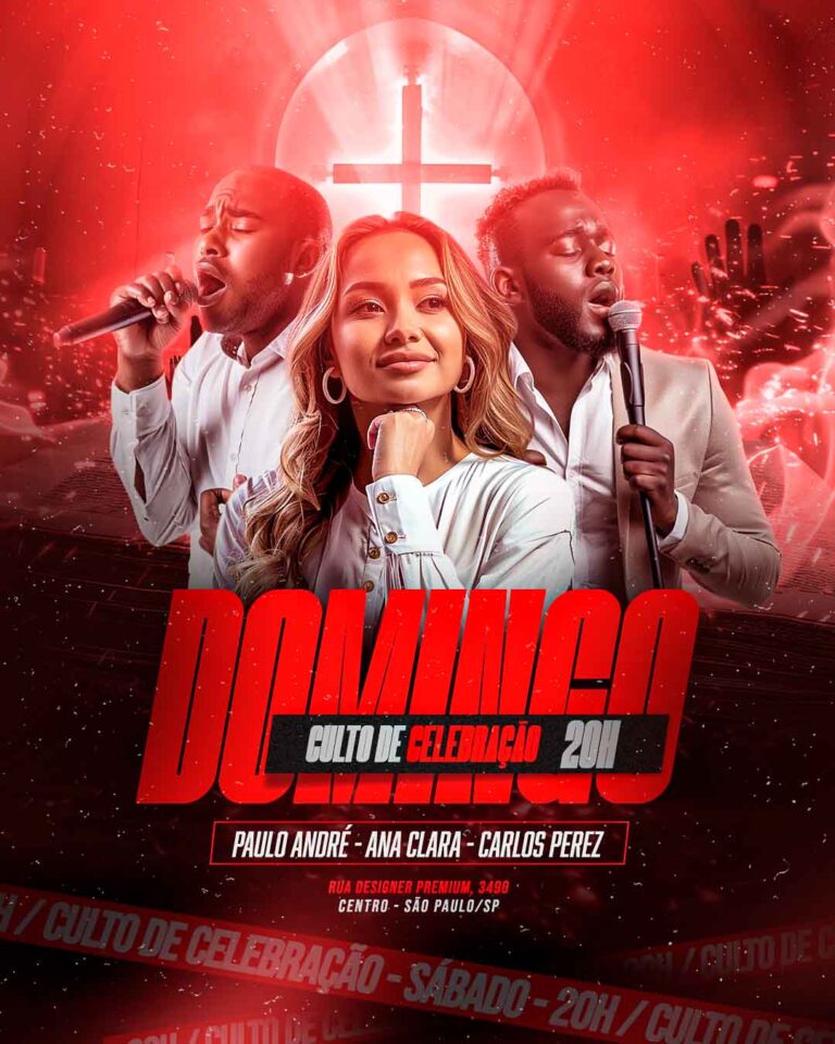 PSD FLYER FREE - TEMPLATE - CANVA - FREEPIK - DESIGNI - DESIGNER - GOSPEL - CULTO DOMINGO - IGREJA - PASTOR - EVENTO