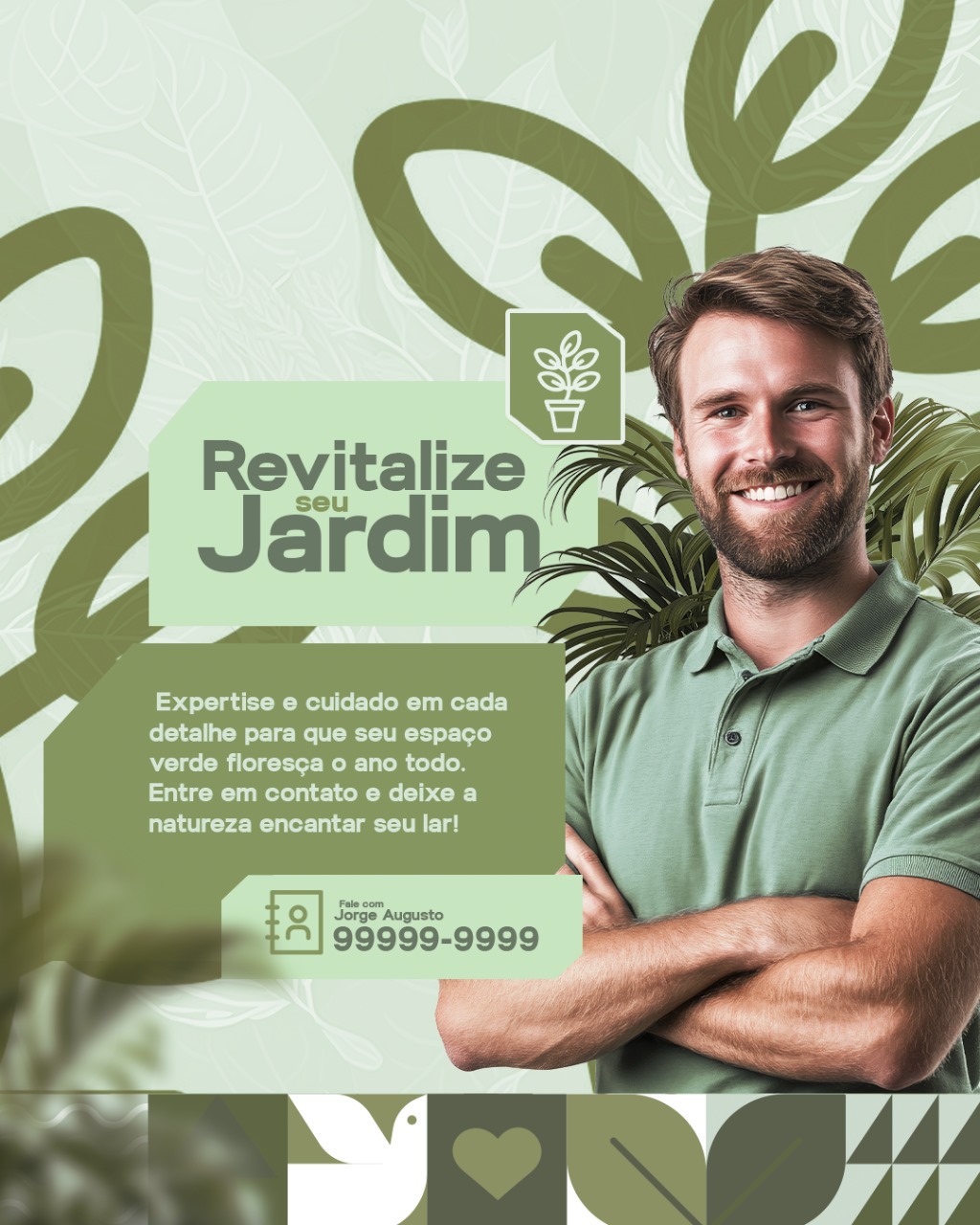 PSD FLYER FREE - TEMPLATE - CANVA - FREEPIK - DESIGNI - DESIGNER - JARDINAGEM - JARDINEIRO - JARDIM - SOCIAL MEDIA