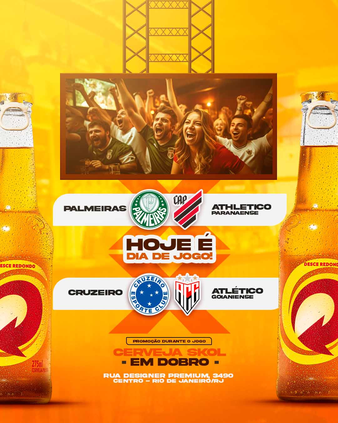 PSD FLYER FREE - TEMPLATE - CANVA - FREEPIK - DESIGNI - DESIGNER - JOGO - BARZINHO - CHOPP - HAPPY HOUR - ZE DELIVERY - IFOOD - DELIVERY - BEBIDA - SOCIAL MEDIA