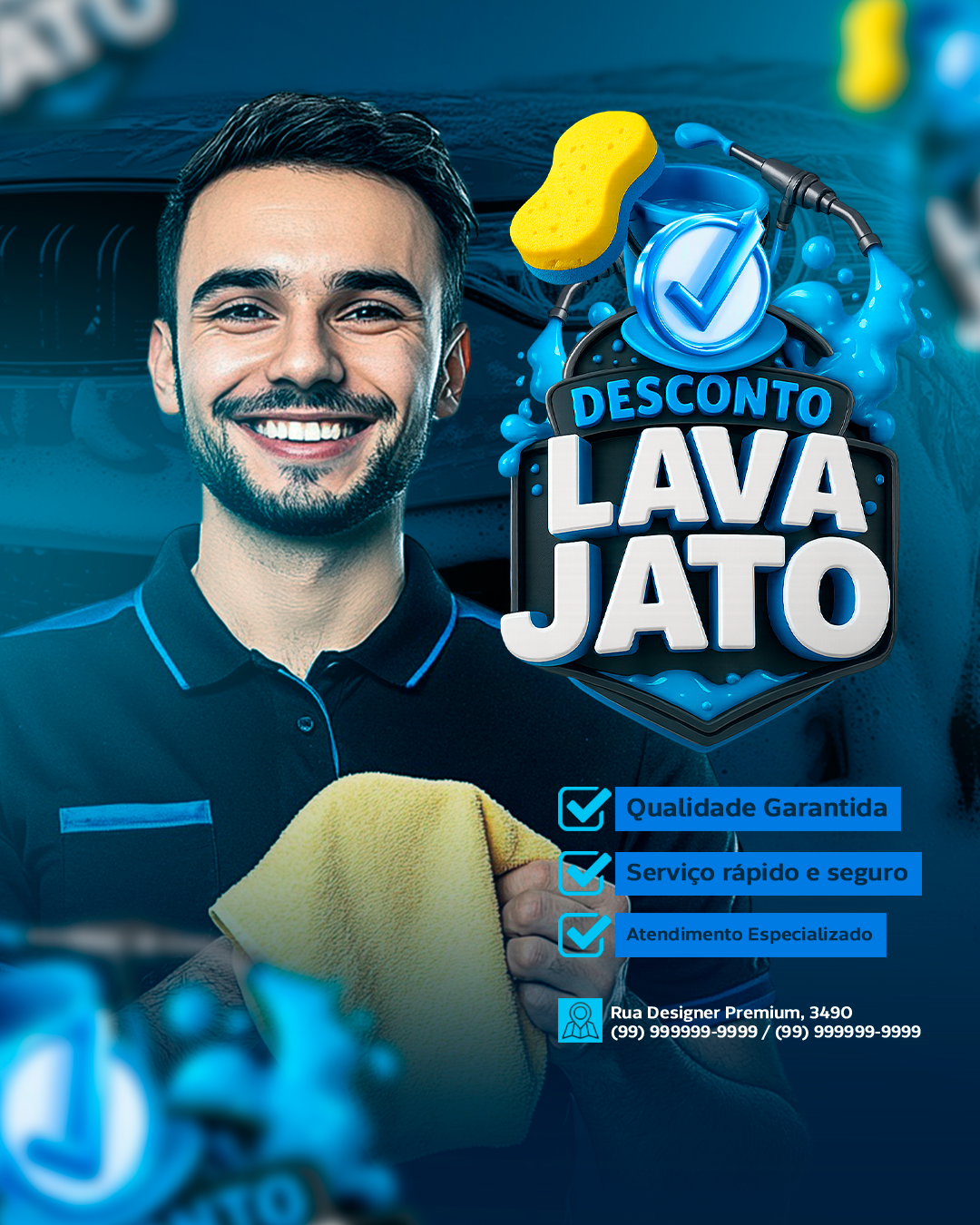 PSD FLYER FREE - TEMPLATE - CANVA - FREEPIK - DESIGNI - DESIGNER - LAVA JATO - CARRO - SOCIAL MEDIA
