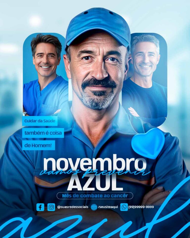 PSD FLYER FREE - TEMPLATE - CANVA - FREEPIK - DESIGNI - DESIGNER - NOVEMBRO AZUL - HOMEM - DIA DOS PAIS - SOCIAL MEDIA