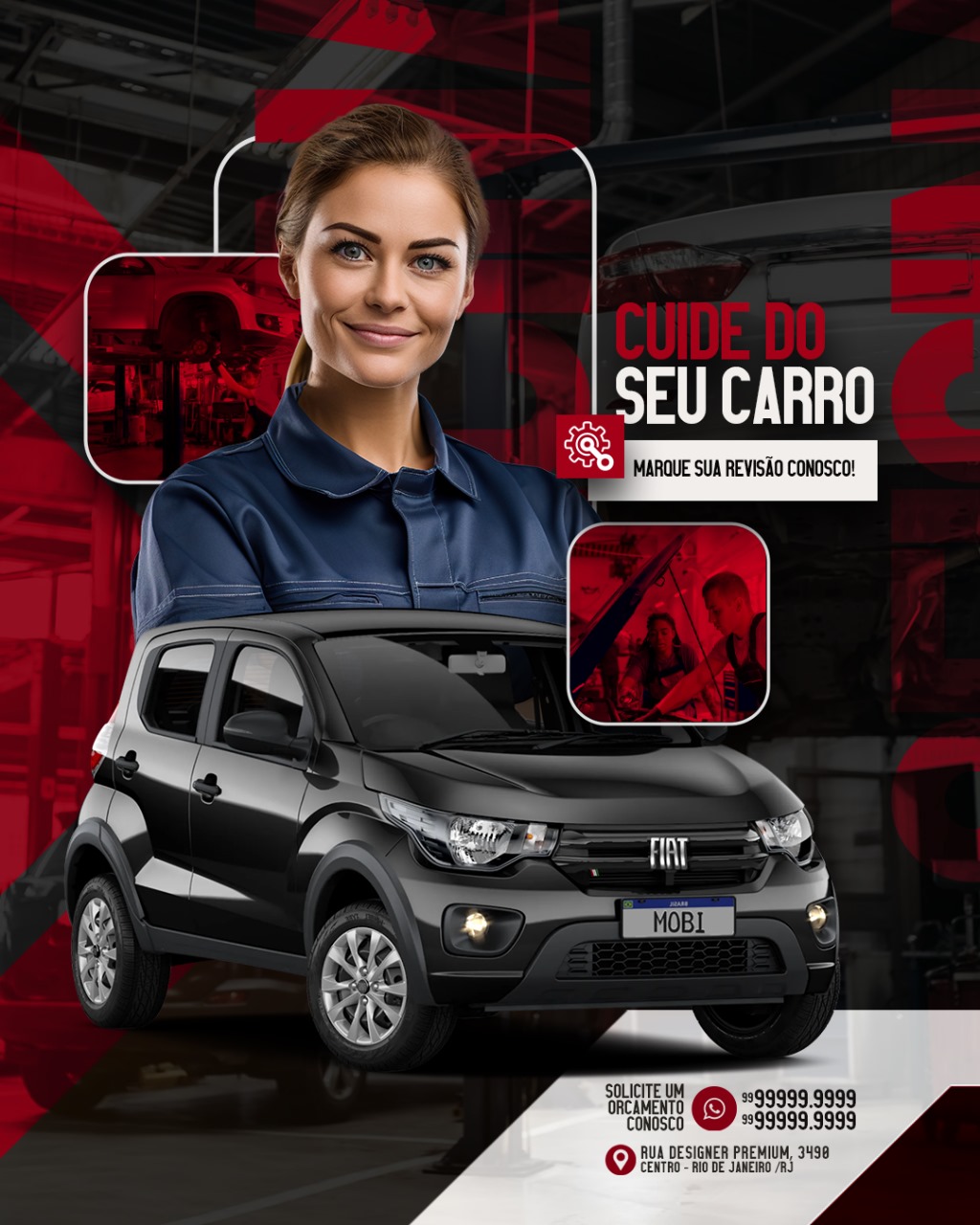 PSD FLYER FREE - TEMPLATE - CANVA - FREEPIK - DESIGNI - DESIGNER - OFICINA MECANICA - CARRO - RASTREADOR - CONSORCIO - CONCESSIONARIA - MECANICO - OLEO - SOCIAL MEDIA