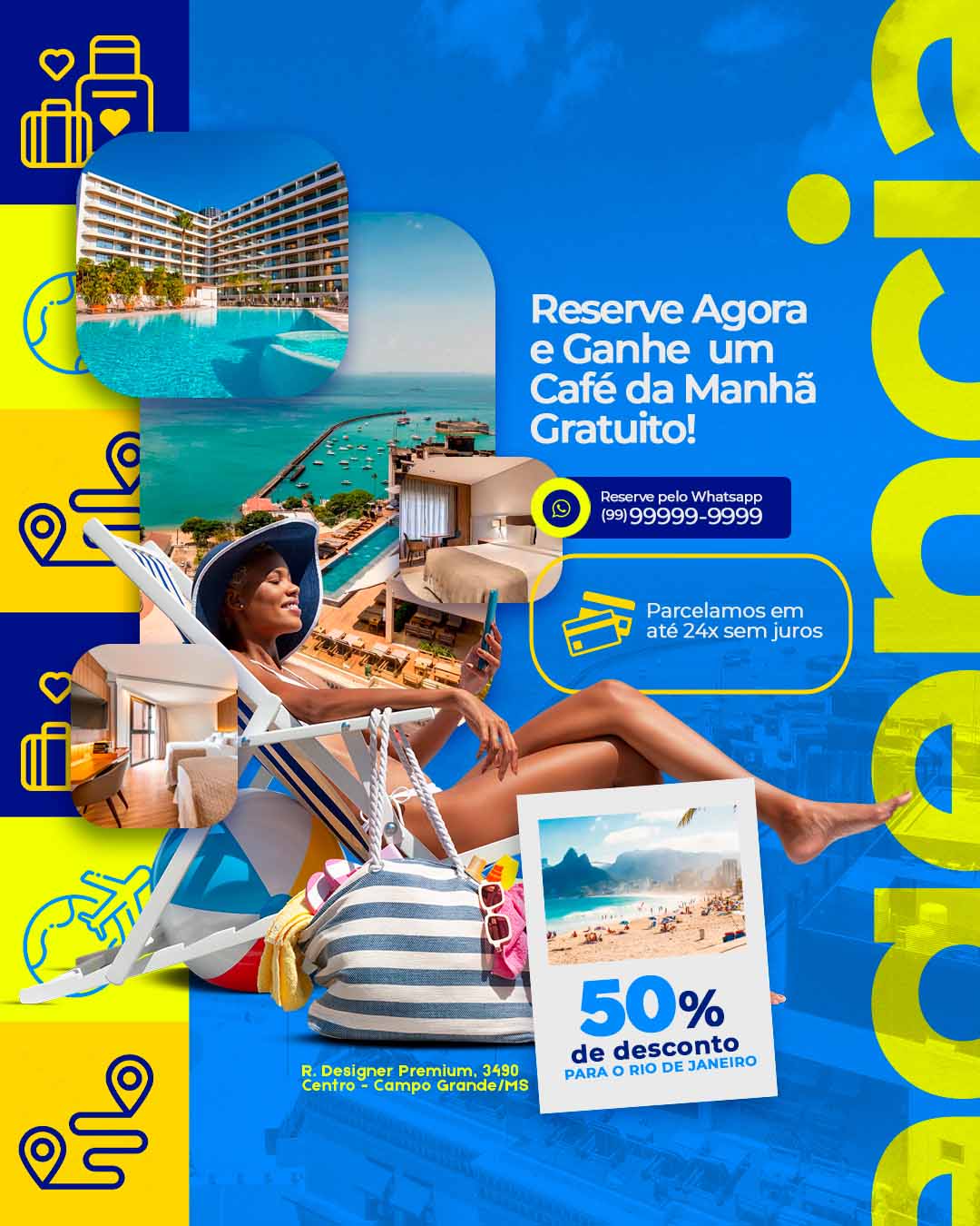 PSD FLYER FREE - TEMPLATE - CANVA - FREEPIK - DESIGNI - DESIGNER - PSD AGENCIA DE VIAGEM - FÉRIAS - SOCIAL MEDIA