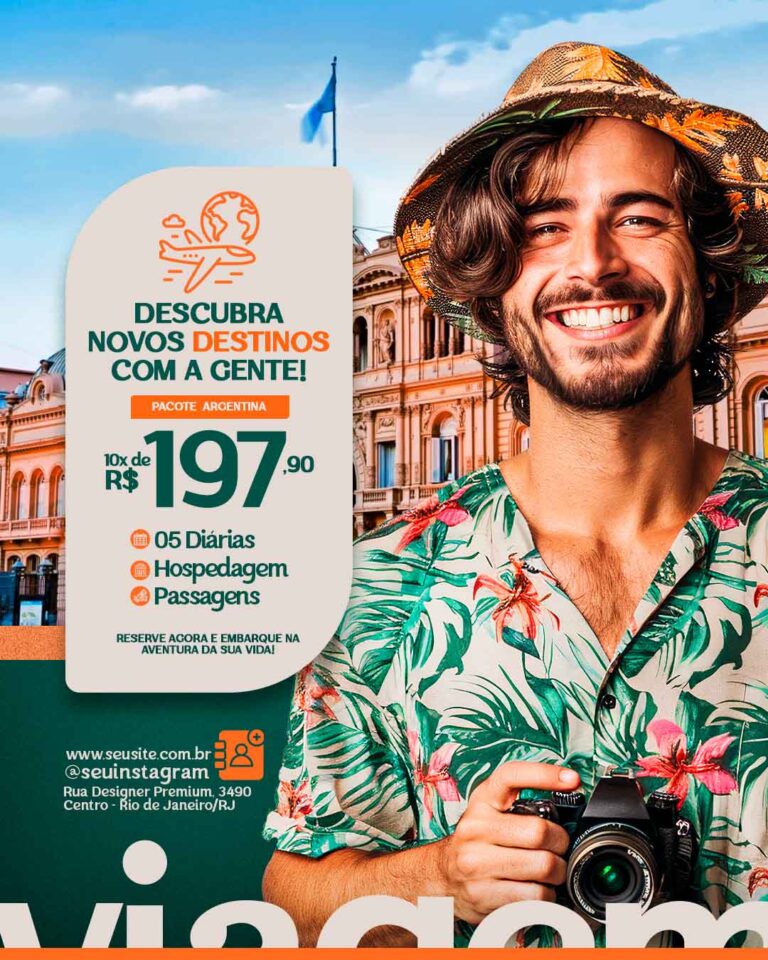 PSD FLYER FREE - TEMPLATE - CANVA - FREEPIK - DESIGNI - DESIGNER - PSD AGENCIA DE VIAGEM - TURISMO - SOCIAL MEDIA