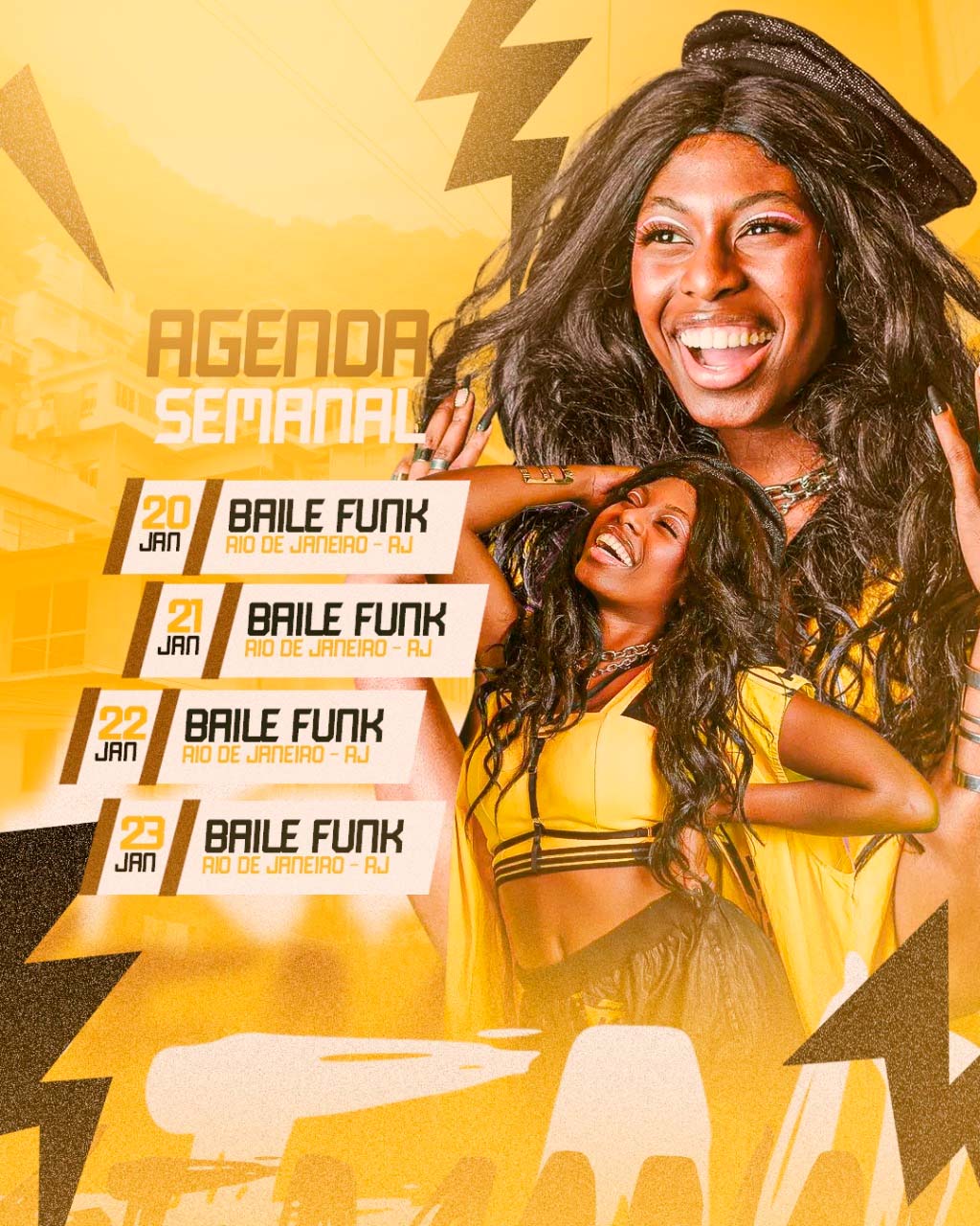 PSD FLYER FREE - TEMPLATE - CANVA - FREEPIK - DESIGNI - DESIGNER - PSD AGENDA SEMANAL FUNK- EVENTOS