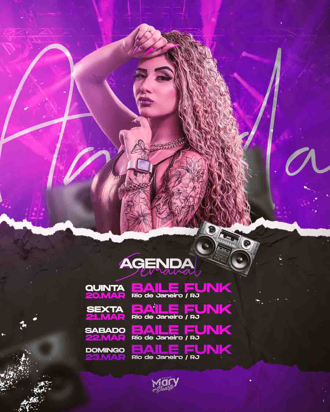 PSD FLYER FREE - TEMPLATE - CANVA - FREEPIK - DESIGNI - DESIGNER - PSD AGENDA SEMANAL - MARY DUARTE- EVENTOS