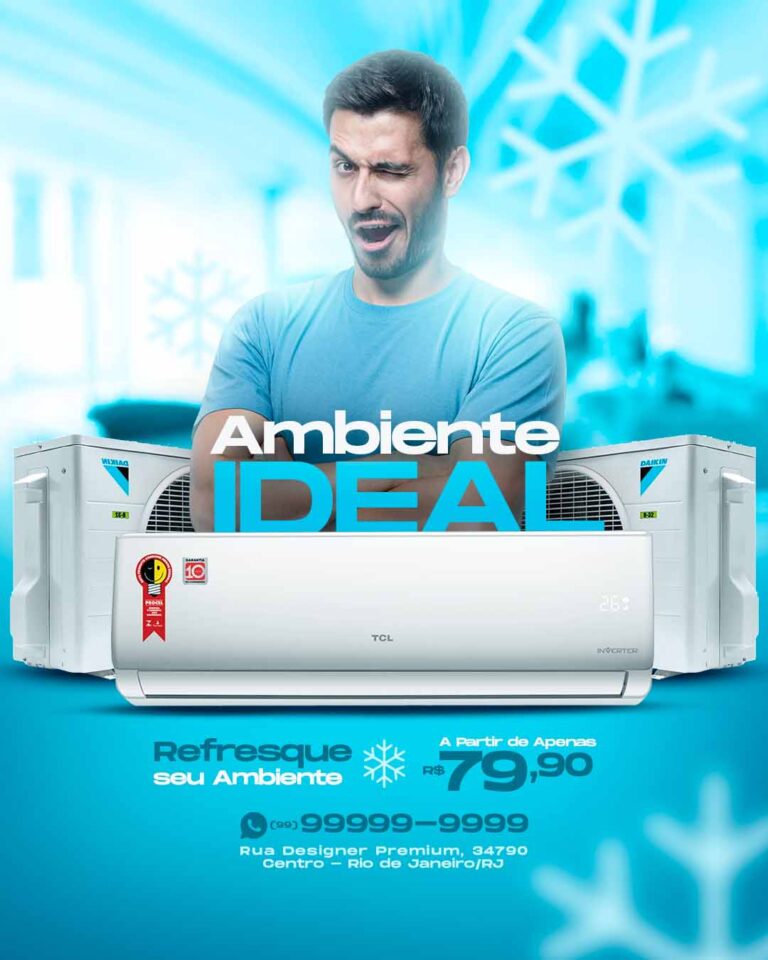 PSD FLYER FREE - TEMPLATE - CANVA - FREEPIK - DESIGNI - DESIGNER - PSD AR CONDICIONADO - SOCIAL MEDIA