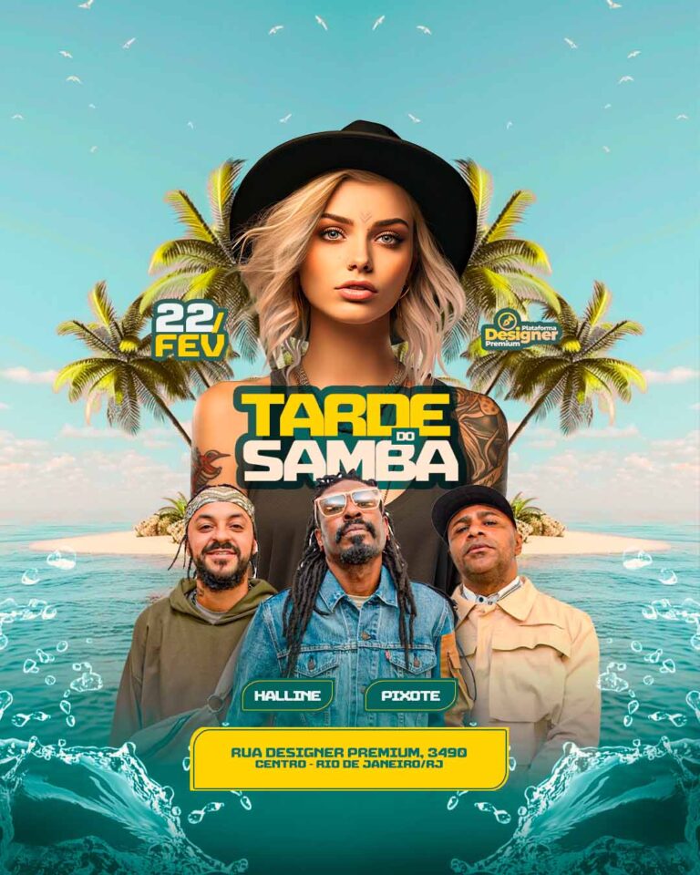 PSD FLYER FREE - TEMPLATE - CANVA - FREEPIK - DESIGNI - DESIGNER - PSD ARDE DO SAMBA - PAGODE- SAMBA- EVENTOS