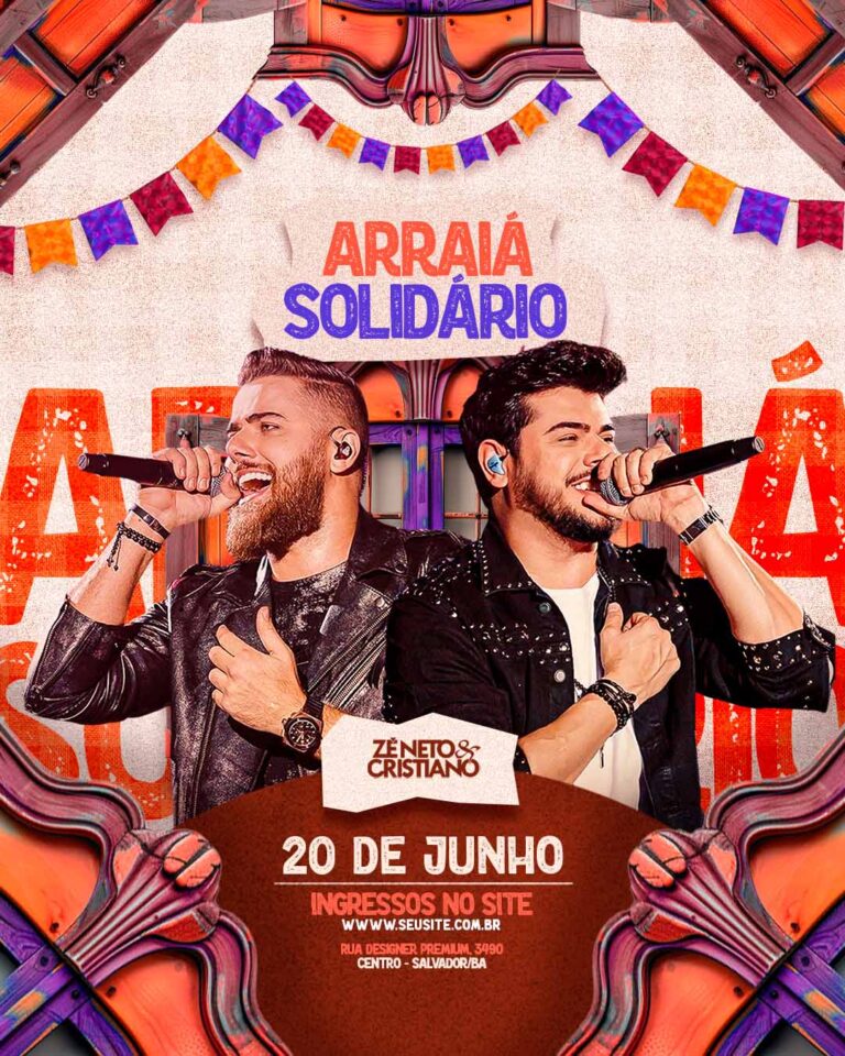 PSD FLYER FREE - TEMPLATE - CANVA - FREEPIK - DESIGNI - DESIGNER - PSD ARRAIÁ SOLIDÁRIO - FESTA JUNINA- EVENTOS