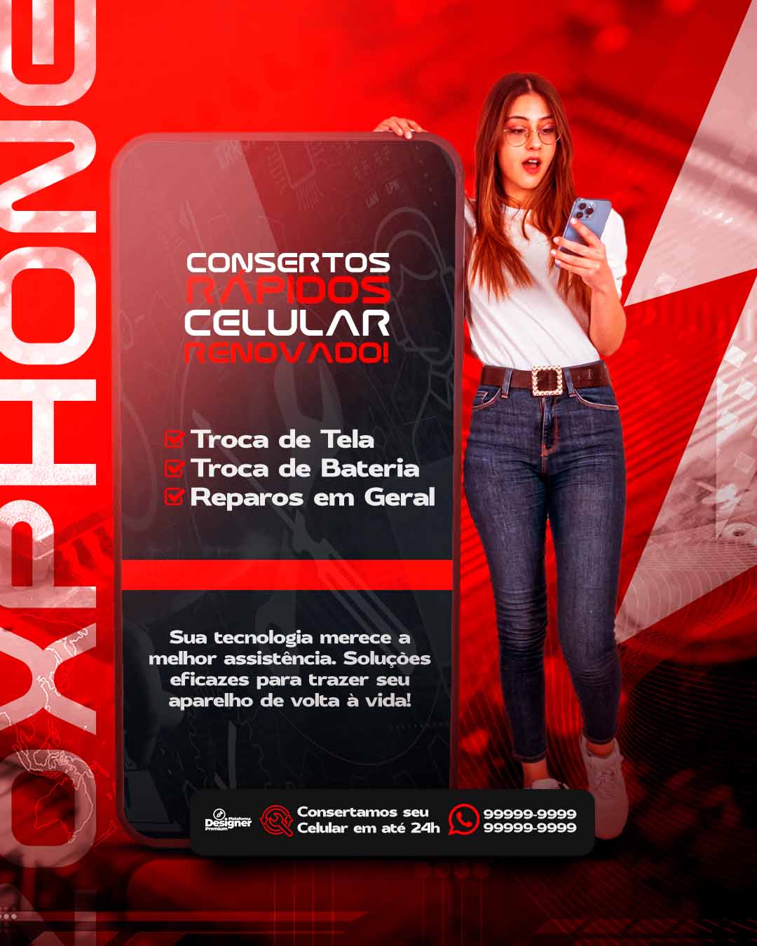 PSD FLYER FREE - TEMPLATE - CANVA - FREEPIK - DESIGNI - DESIGNER - PSD ASSISTENCIA DE CELULAR - ASSISTENCIA - SOCIAL MEDIA
