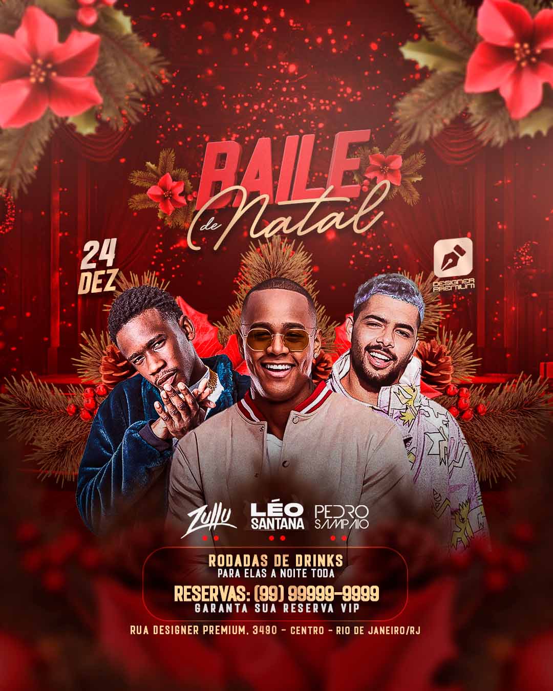 PSD FLYER FREE - TEMPLATE - CANVA - FREEPIK - DESIGNI - DESIGNER - PSD BAILE DE NATAL - SHOWS- EVENTOS