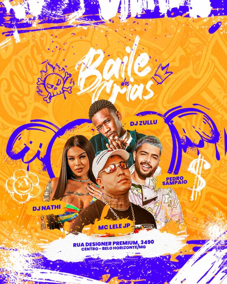 PSD FLYER FREE - TEMPLATE - CANVA - FREEPIK - DESIGNI - DESIGNER - PSD BAILE DOS CRIAS - FUNK - EVENTOS