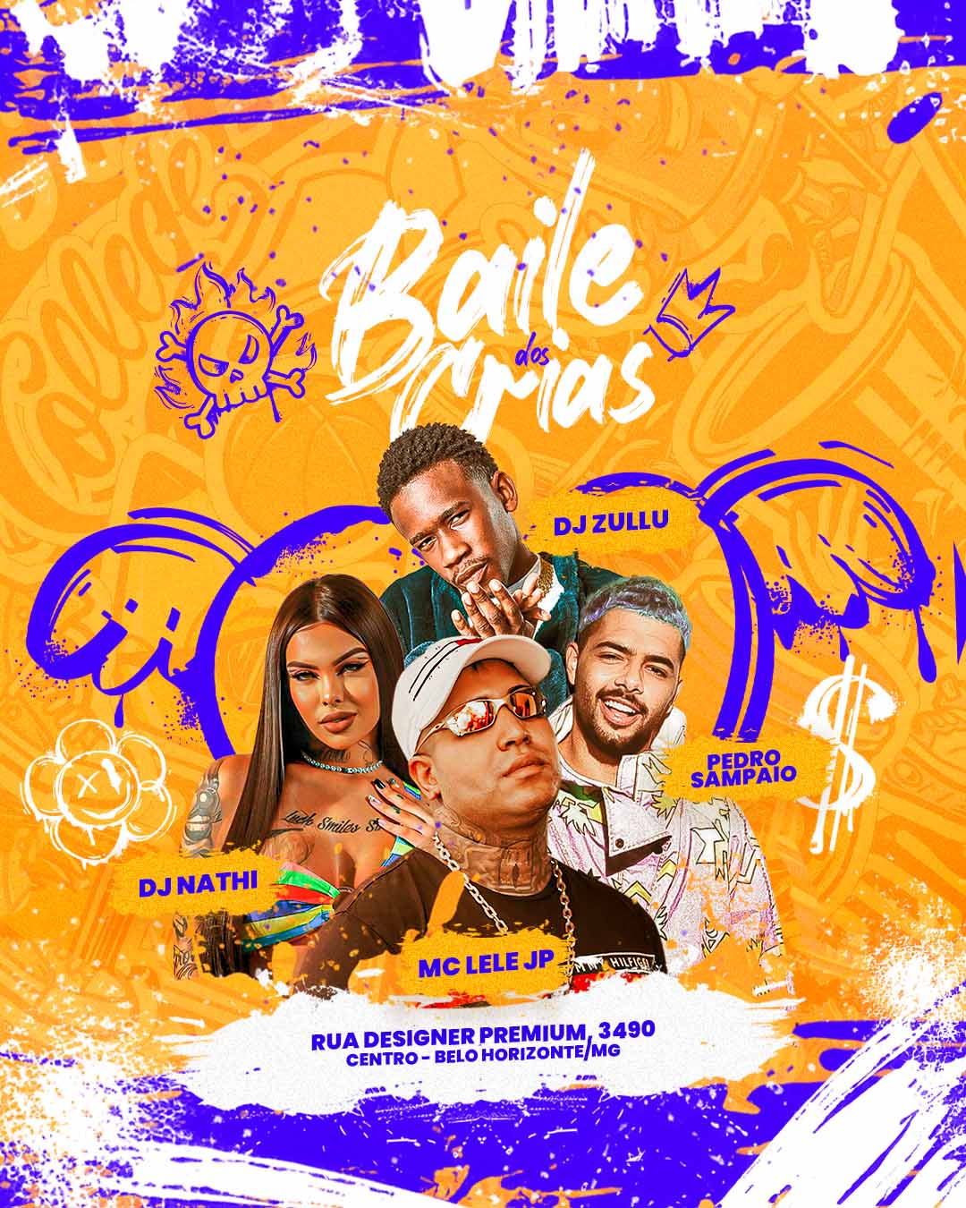 PSD FLYER FREE - TEMPLATE - CANVA - FREEPIK - DESIGNI - DESIGNER - PSD BAILE DOS CRIAS - FUNK - EVENTOS