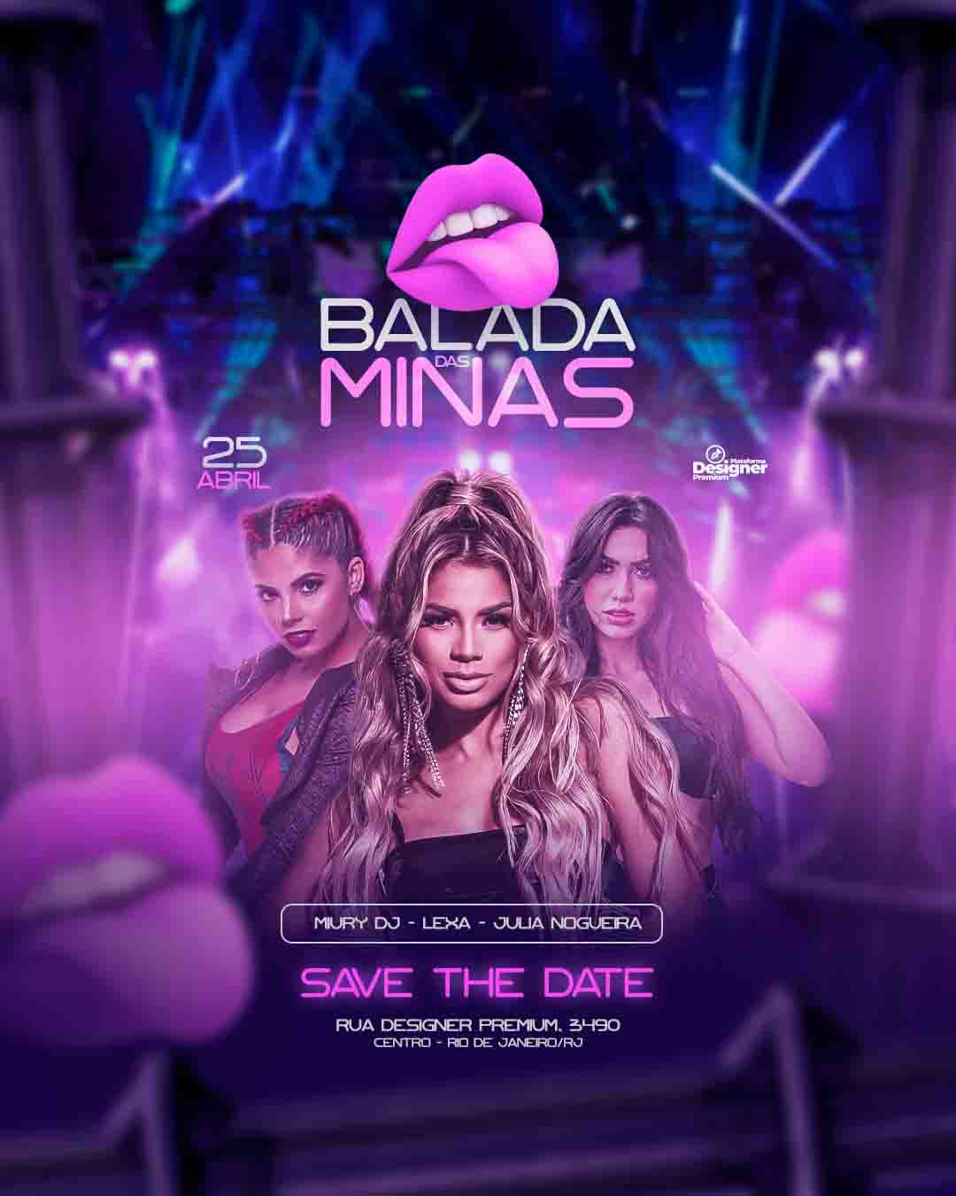 PSD FLYER FREE - TEMPLATE - CANVA - FREEPIK - DESIGNI - DESIGNER - PSD BALADA DAS MINAS - FUNK - EVENTOS