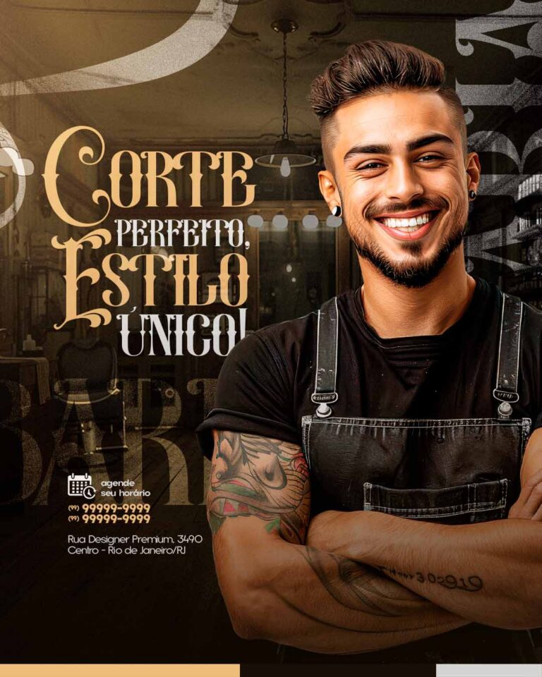 PSD FLYER FREE - TEMPLATE - CANVA - FREEPIK - DESIGNI - DESIGNER - PSD BARBEARIA - BARBEIRO - SOCIAL MEDIA