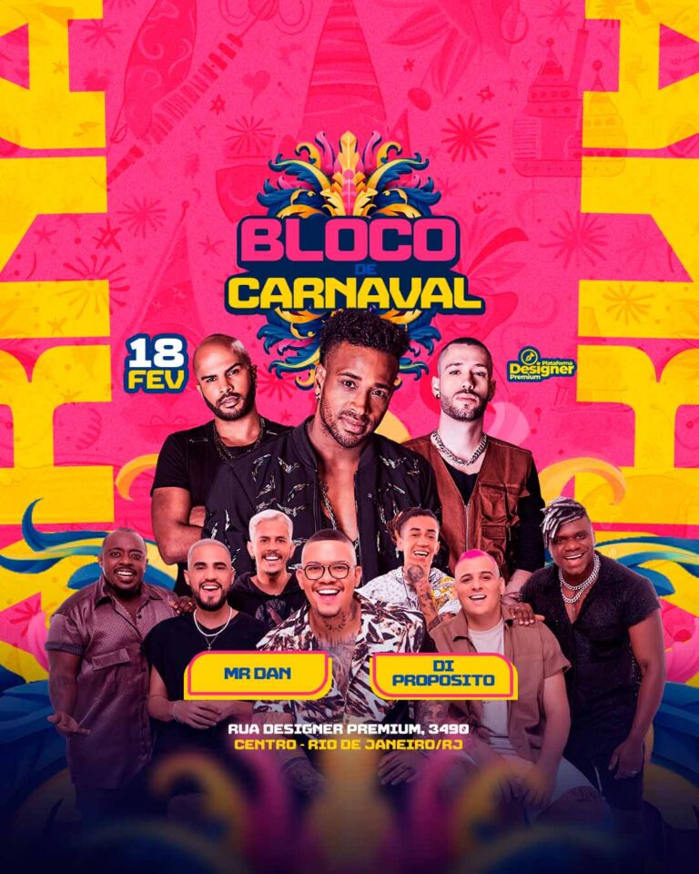 PSD FLYER FREE - TEMPLATE - CANVA - FREEPIK - DESIGNI - DESIGNER - PSD BLOCO DE CARNAVAL- CARNAVAL- EVENTOS