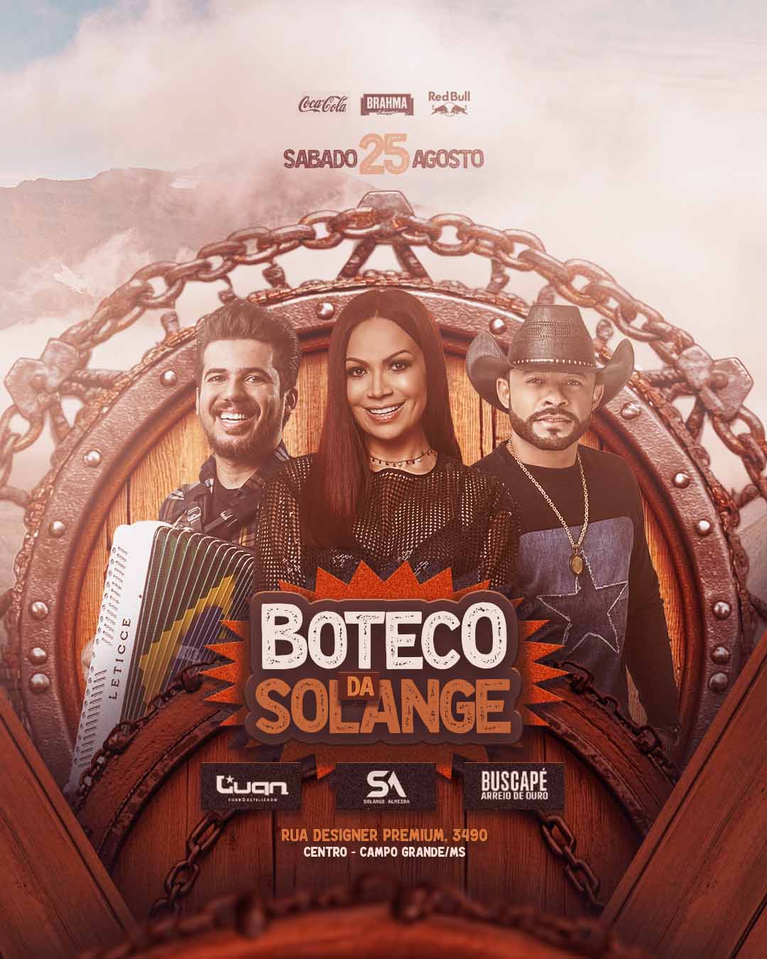 PSD FLYER FREE - TEMPLATE - CANVA - FREEPIK - DESIGNI - DESIGNER - PSD BOTECO DA SOLANGE - SERTANEJO - EVENTOS