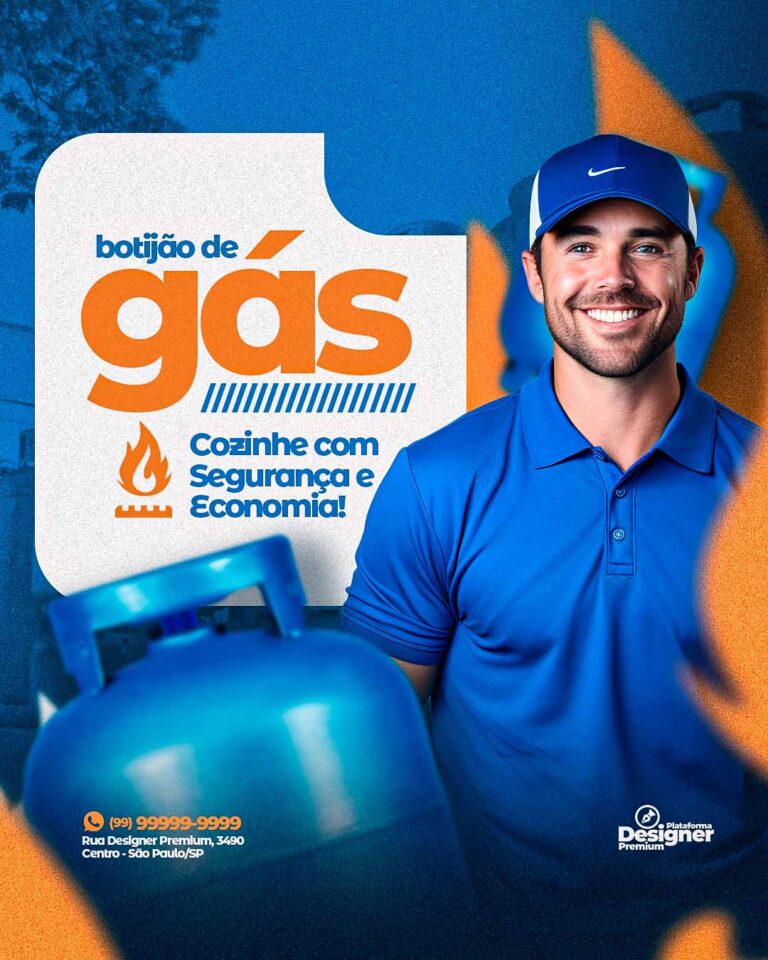 PSD FLYER FREE - TEMPLATE - CANVA - FREEPIK - DESIGNI - DESIGNER - PSD BOTIJÃO DE GÁS - SOCIAL MEDIA