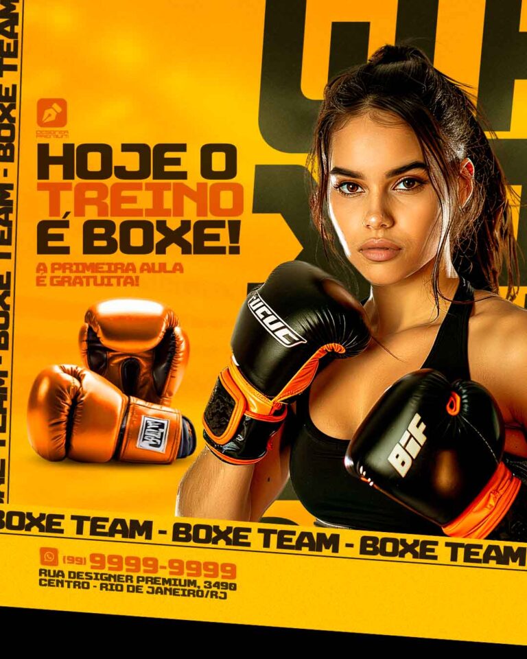 PSD FLYER FREE - TEMPLATE - CANVA - FREEPIK - DESIGNI - DESIGNER - PSD BOXE - LUTA - SOCIAL MEDIA