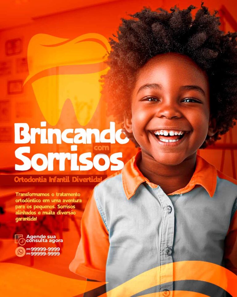 PSD FLYER FREE - TEMPLATE - CANVA - FREEPIK - DESIGNI - DESIGNER - PSD BRINCANDO COM SORRISOS - DENTISTA- SOCIAL MEDIA