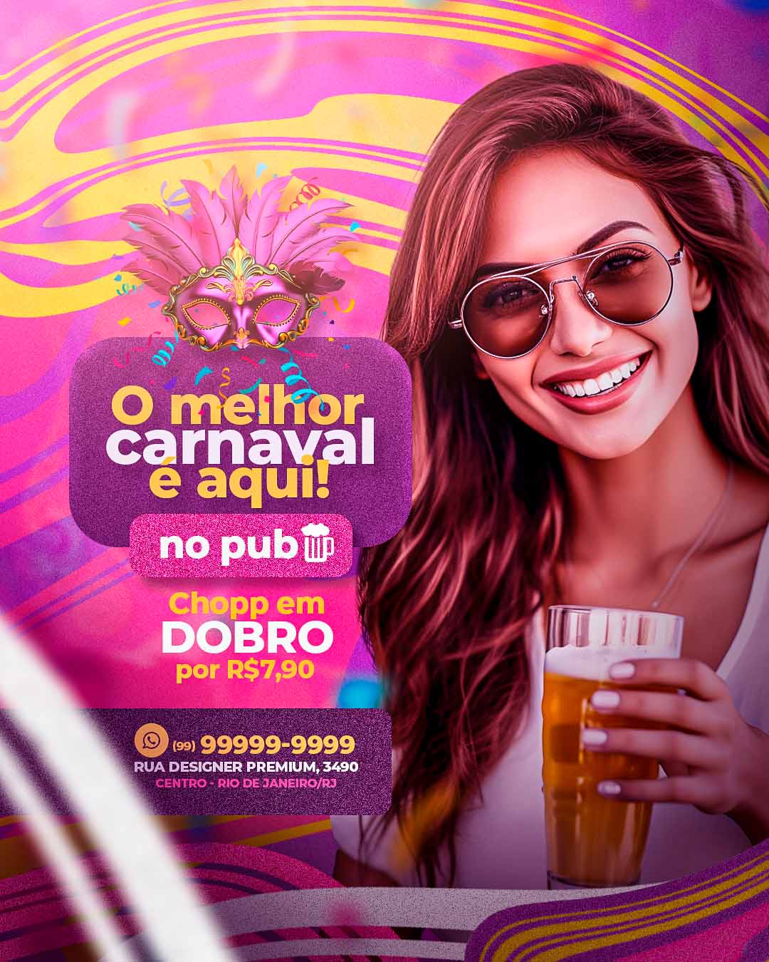 PSD FLYER FREE - TEMPLATE - CANVA - FREEPIK - DESIGNI - DESIGNER - PSD CARNAVAL - BAR - SOCIAL MEDIA