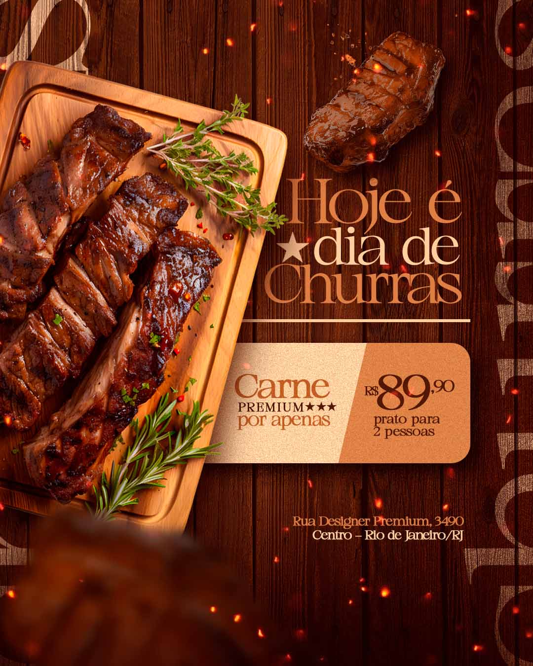 PSD FLYER FREE - TEMPLATE - CANVA - FREEPIK - DESIGNI - DESIGNER - PSD CHURRASCO - RESTAURANTE - SOCIAL MEDIA