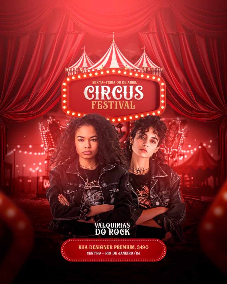 PSD FLYER FREE - TEMPLATE - CANVA - FREEPIK - DESIGNI - DESIGNER - PSD CIRCUS FESTIVAL - EVENTOS