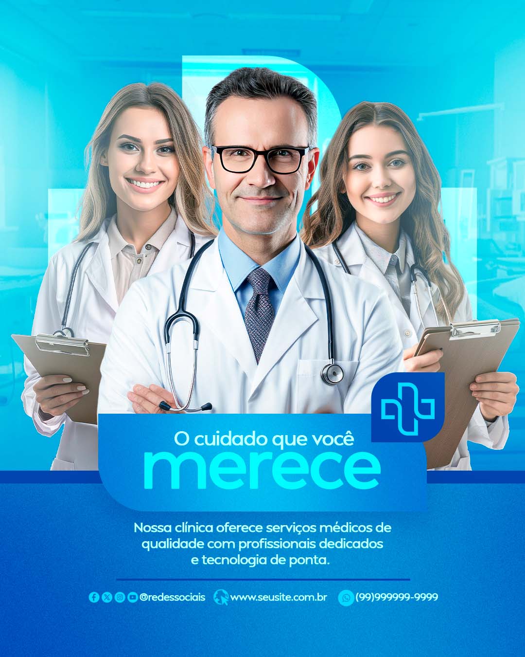 PSD FLYER FREE - TEMPLATE - CANVA - FREEPIK - DESIGNI - DESIGNER - PSD CLINICA MÉDICA - HOSPITAL - SOCIAL MEDIA
