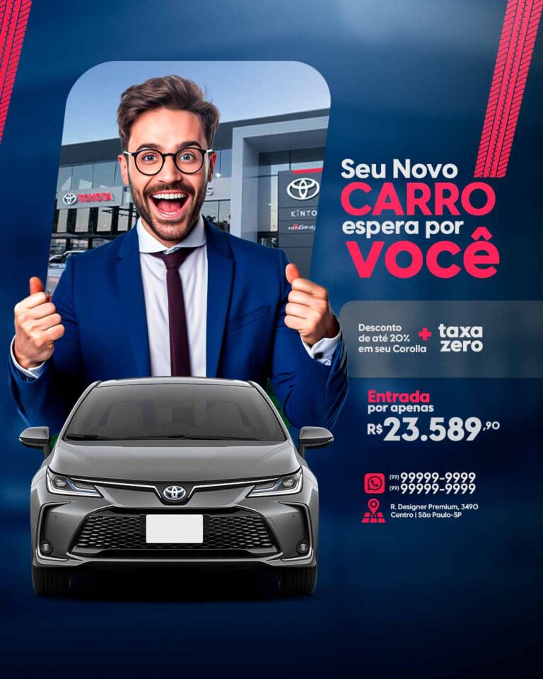 PSD FLYER FREE - TEMPLATE - CANVA - FREEPIK - DESIGNI - DESIGNER - PSD CONCESSIONÁRIA - GARAGEM - SOCIAL MEDIA