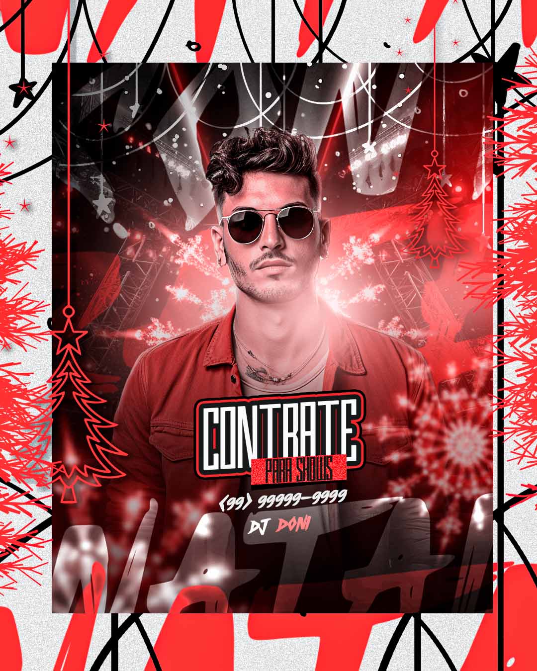 PSD FLYER FREE - TEMPLATE - CANVA - FREEPIK - DESIGNI - DESIGNER - PSD CONTRATE SHOWS NATAL - AGENDA - EVENTOS