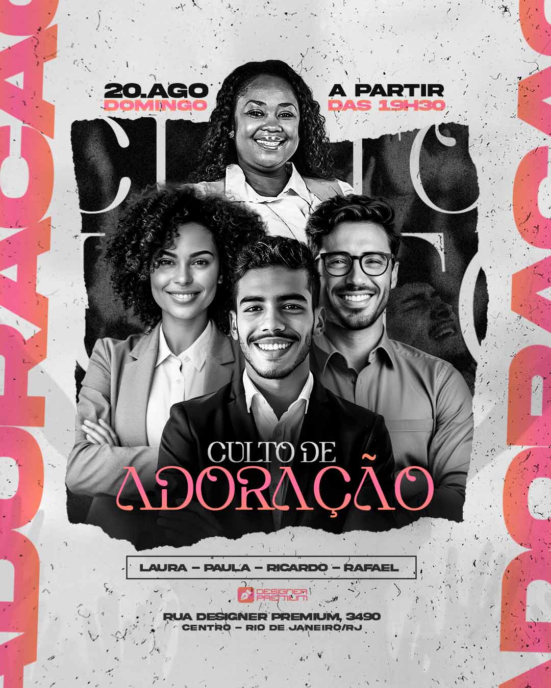 PSD FLYER FREE - TEMPLATE - CANVA - FREEPIK - DESIGNI - DESIGNER - PSD CULTO DE ADORAÇÃO - GOSPEL - EVENTOS