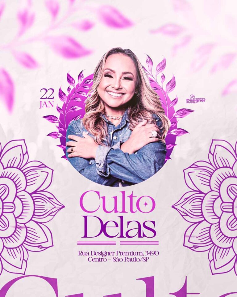 PSD FLYER FREE - TEMPLATE - CANVA - FREEPIK - DESIGNI - DESIGNER - PSD CULTO DELA GOSPEL - GOSPEL - EVENTOS