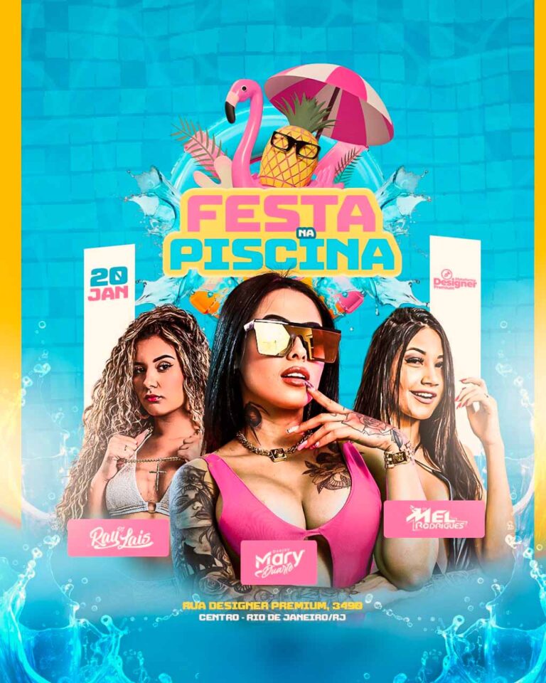 PSD FLYER FREE - TEMPLATE - CANVA - FREEPIK - DESIGNI - DESIGNER - PSD DESTA NA PISCINA - POOL - PARTY - EVENTOS