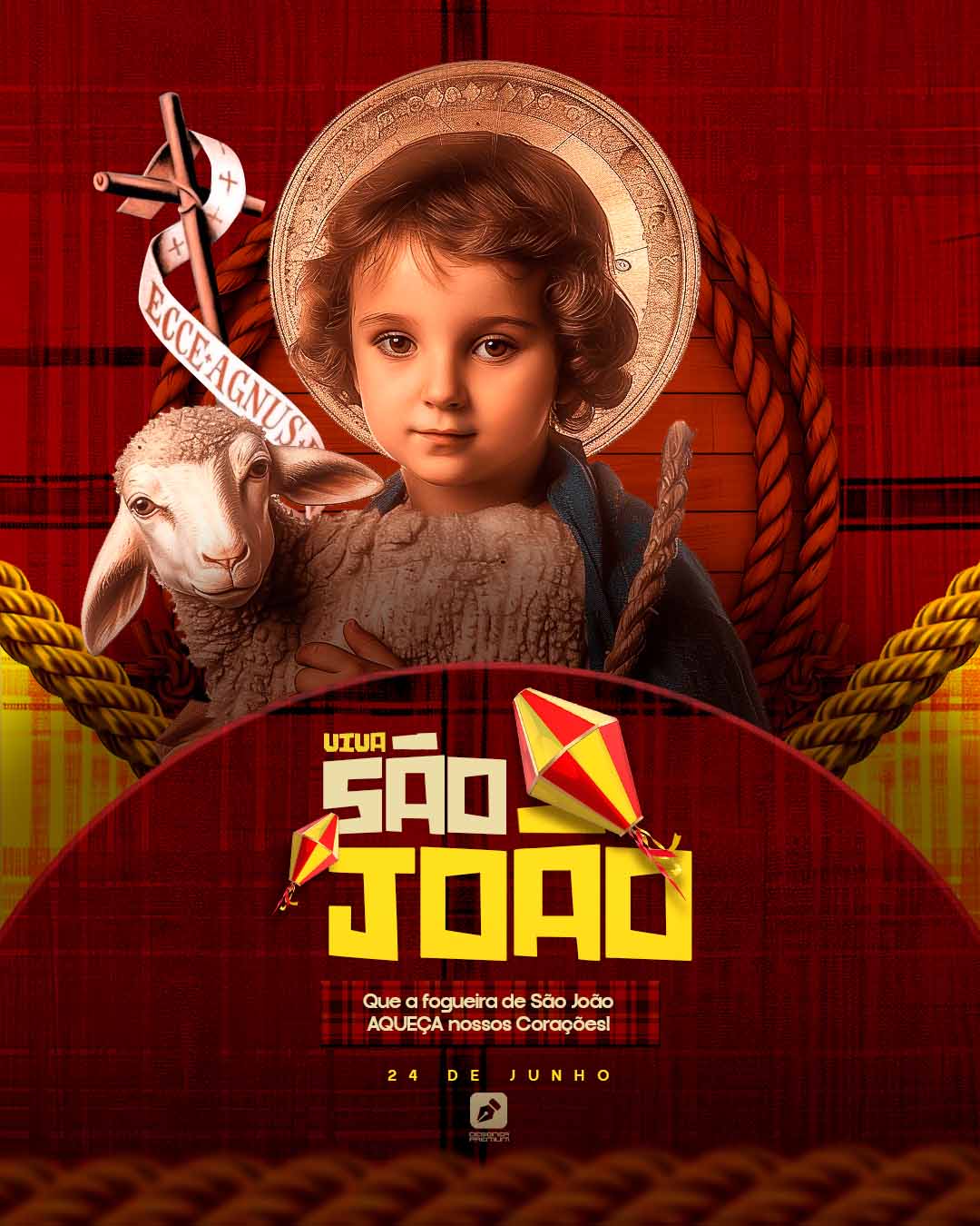 PSD FLYER FREE - TEMPLATE - CANVA - FREEPIK - DESIGNI - DESIGNER - PSD DIA DE SÃO JOÃO - FESTA JUNINA 2 - SOCIAL MEDIA