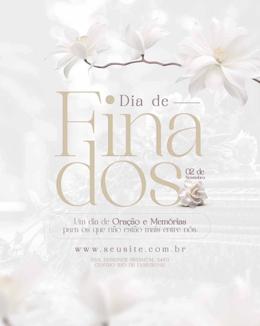 PSD FLYER FREE - TEMPLATE - CANVA - FREEPIK - DESIGNI - DESIGNER - PSD DIA DOS FINADOS - FINADOS - SOCIAL MEDIA