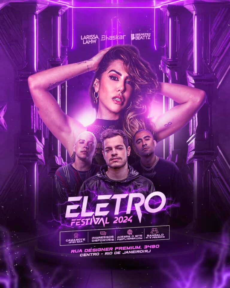 PSD FLYER FREE - TEMPLATE - CANVA - FREEPIK - DESIGNI - DESIGNER - PSD ELETRO FESTIVAL - ELETRONICA- EVENTOS