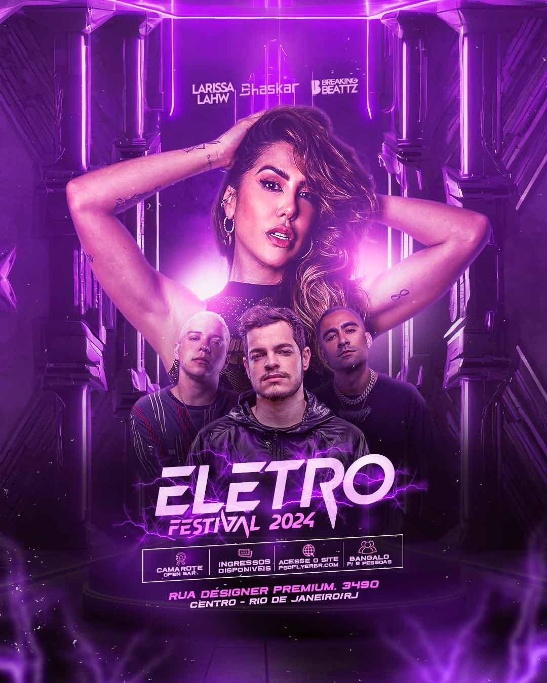 PSD FLYER FREE - TEMPLATE - CANVA - FREEPIK - DESIGNI - DESIGNER - PSD ELETRO FESTIVAL - ELETRONICA- EVENTOS