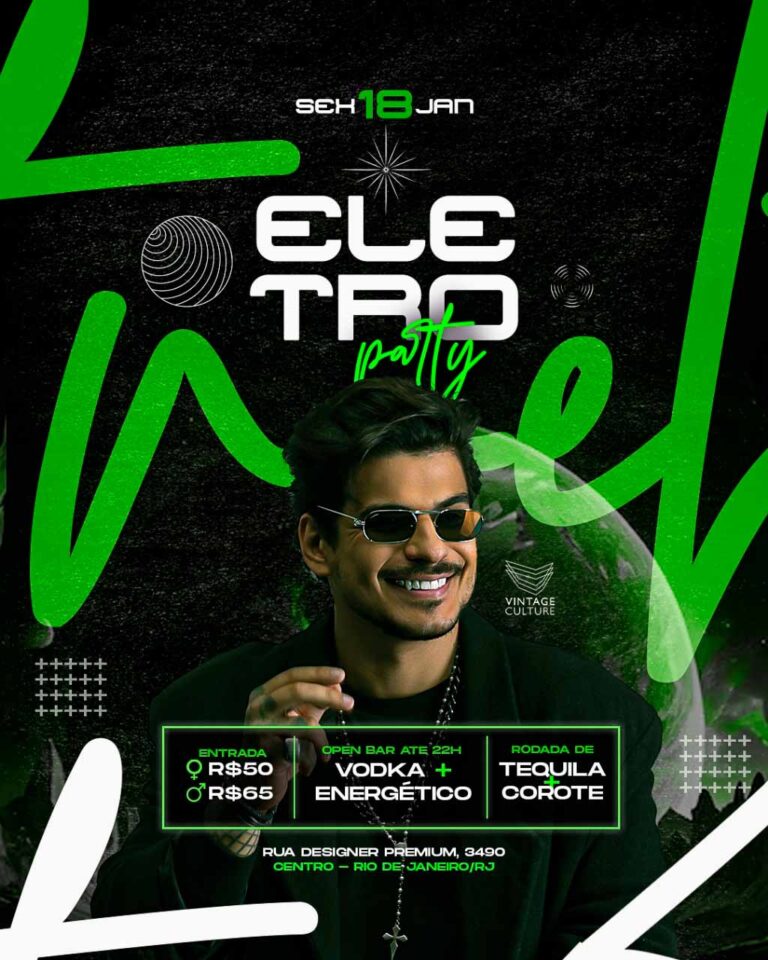 PSD FLYER FREE - TEMPLATE - CANVA - FREEPIK - DESIGNI - DESIGNER - PSD ELETRO PARTY - ELETRONICA - EVENTOS