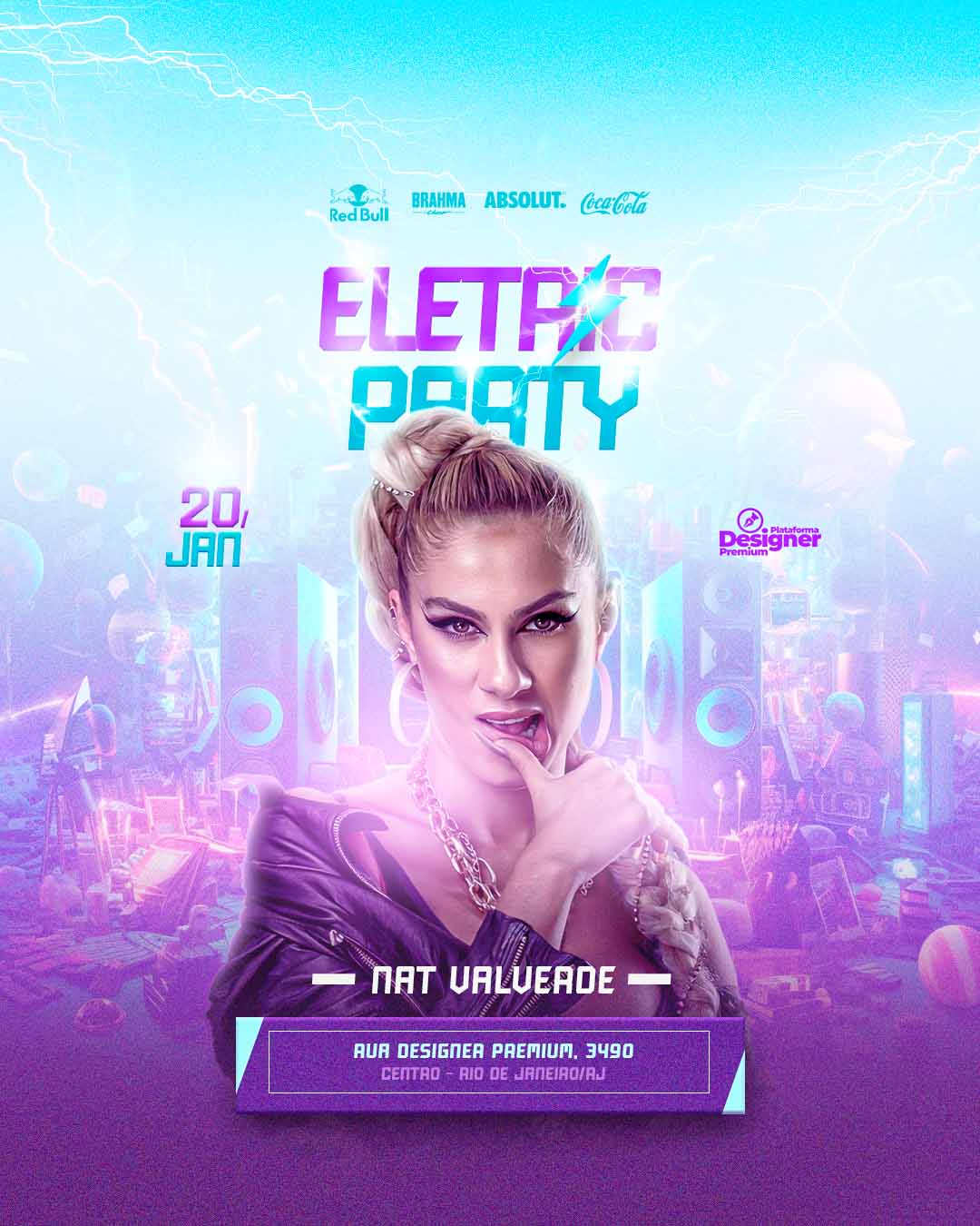 PSD FLYER FREE - TEMPLATE - CANVA - FREEPIK - DESIGNI - DESIGNER - PSD ELETRO PARTY - ELETRONICA1 - EVENTOS