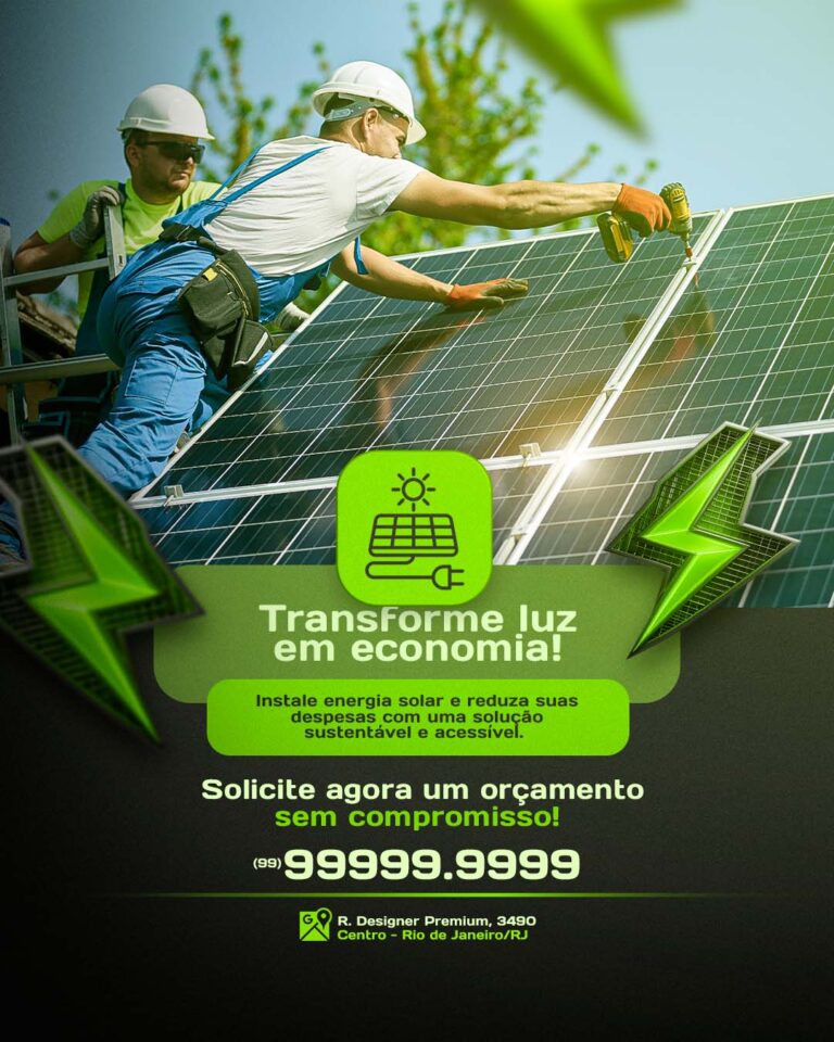 PSD FLYER FREE - TEMPLATE - CANVA - FREEPIK - DESIGNI - DESIGNER - PSD ENERGIA SOLAR - SOCIAL MEDIA