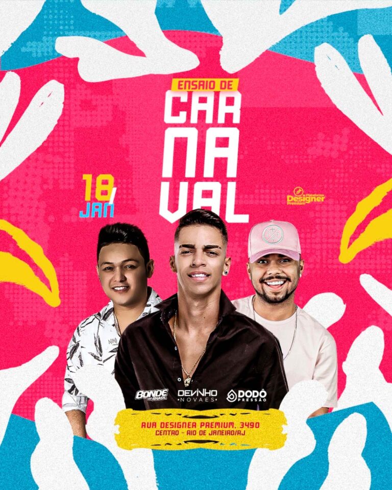 PSD FLYER FREE - TEMPLATE - CANVA - FREEPIK - DESIGNI - DESIGNER - PSD ENSAIO DE CARNAVAL - CARNAVAL- EVENTOS