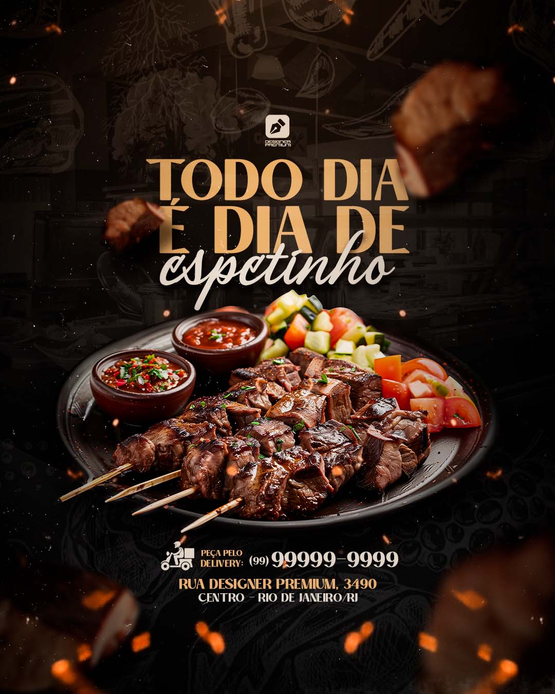 PSD FLYER FREE - TEMPLATE - CANVA - FREEPIK - DESIGNI - DESIGNER - PSD ESPETINHO - CHURRASCO - RESTAURANTE - SOCIAL MEDIA