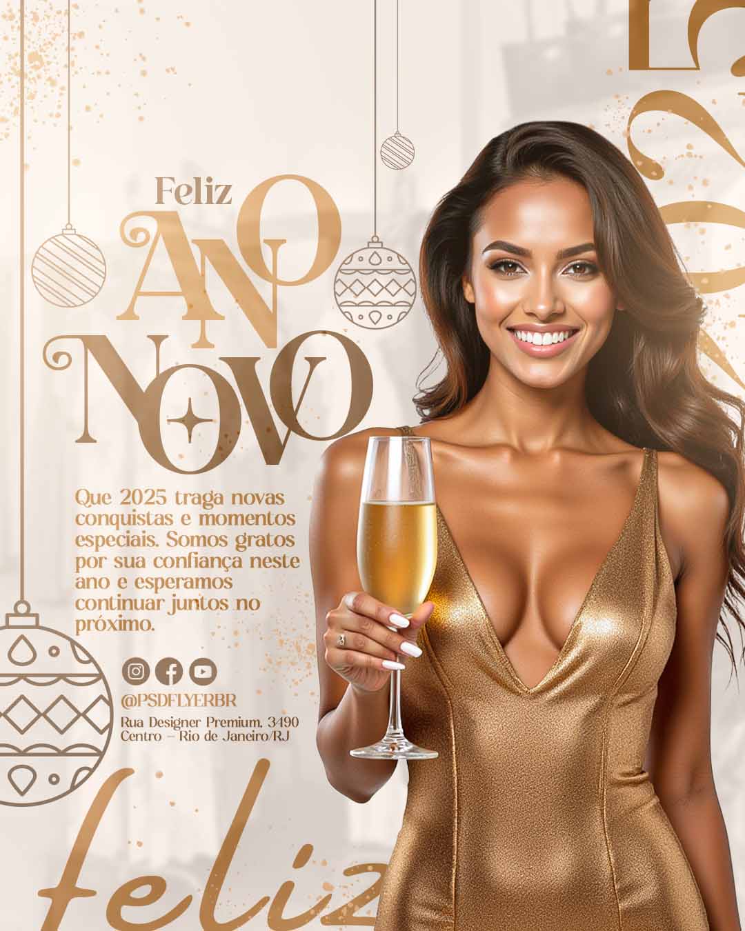 PSD FLYER FREE - TEMPLATE - CANVA - FREEPIK - DESIGNI - DESIGNER - PSD FELIZ ANO NOVO REVEION - SOCIAL MEDIA