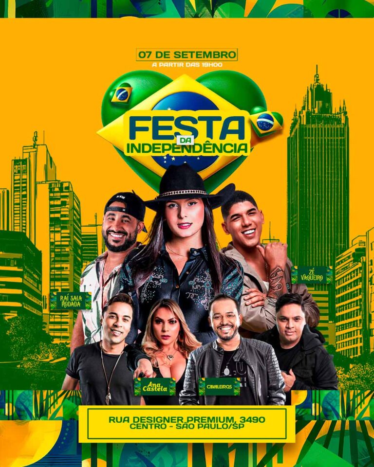 PSD FLYER FREE - TEMPLATE - CANVA - FREEPIK - DESIGNI - DESIGNER - PSD FESTA DA INDEPENDENCIA - SHOW - SERTANEJO- EVENTOS