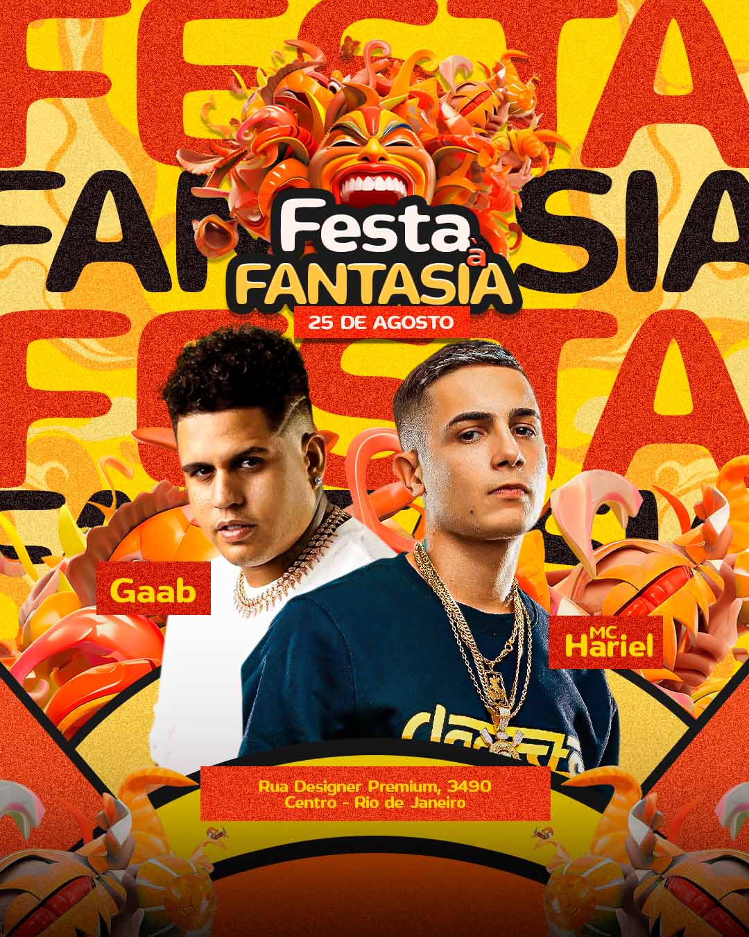 PSD FLYER FREE - TEMPLATE - CANVA - FREEPIK - DESIGNI - DESIGNER - PSD FESTA FANTASIA - FUNK - EVENTOS