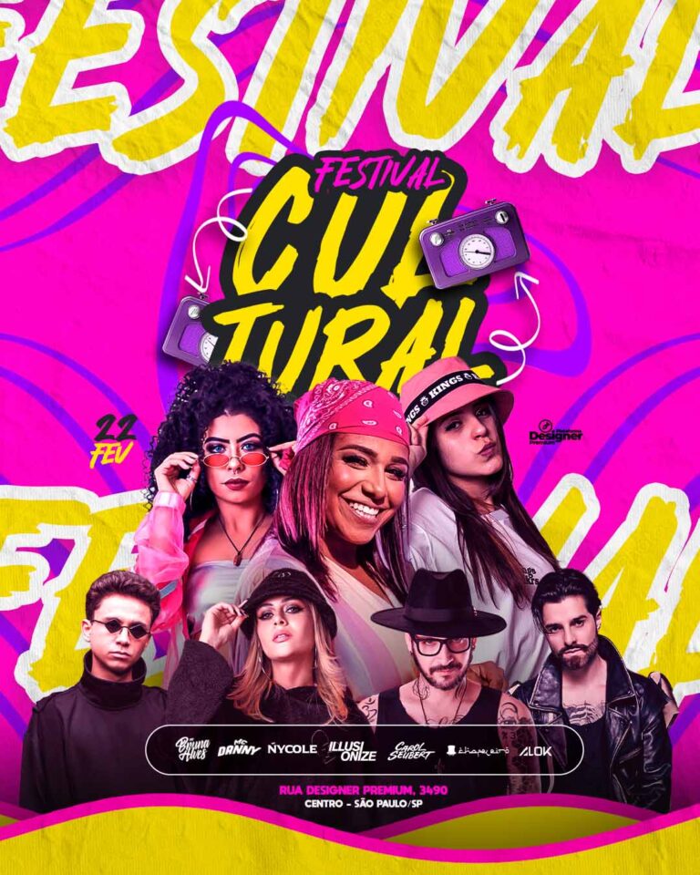 PSD FLYER FREE - TEMPLATE - CANVA - FREEPIK - DESIGNI - DESIGNER - PSD FESTIVAL - CULTURAL - FUNK - EVENTOS