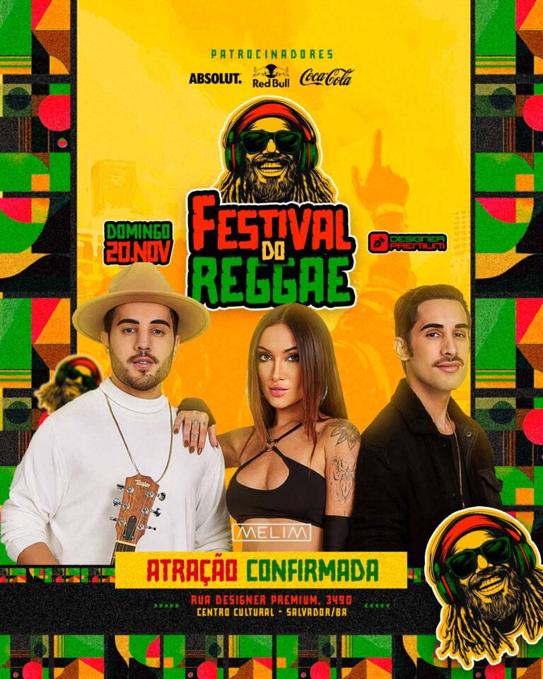 PSD FLYER FREE - TEMPLATE - CANVA - FREEPIK - DESIGNI - DESIGNER - PSD FESTIVAL DO REGGAE- EVENTOS